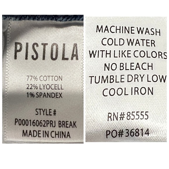 Pistola Lana High-Rise Ultra Wide Leg Jean Plus Sz 33" Petite Break Light Wash - Picture 12 of 14